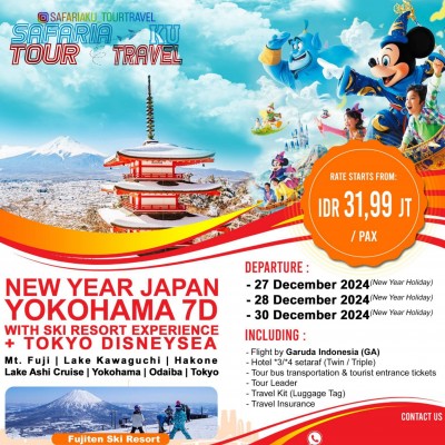 7D NEW YEAR JAPAN YOKOHAMA WITH SKI RESORT + TOKYO DISNEYSEA